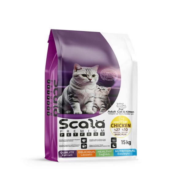 Scala  Basic Plus Yetişkin Kediler için 27/10 Tavuklu 15 kg
