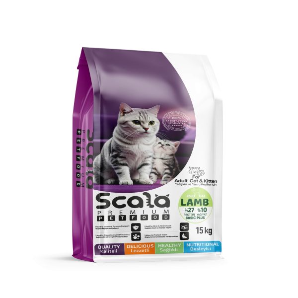 Scala  Basic Plus Yetişkin Kediler için 27/10 Kuzulu 15 kg